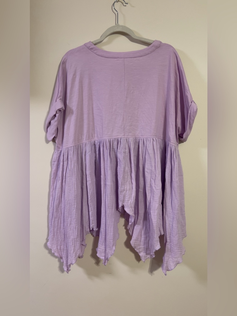 heyson Lavender Flowing Tiered Tunic Top - Relaxed Fit - Picture 3 of 4